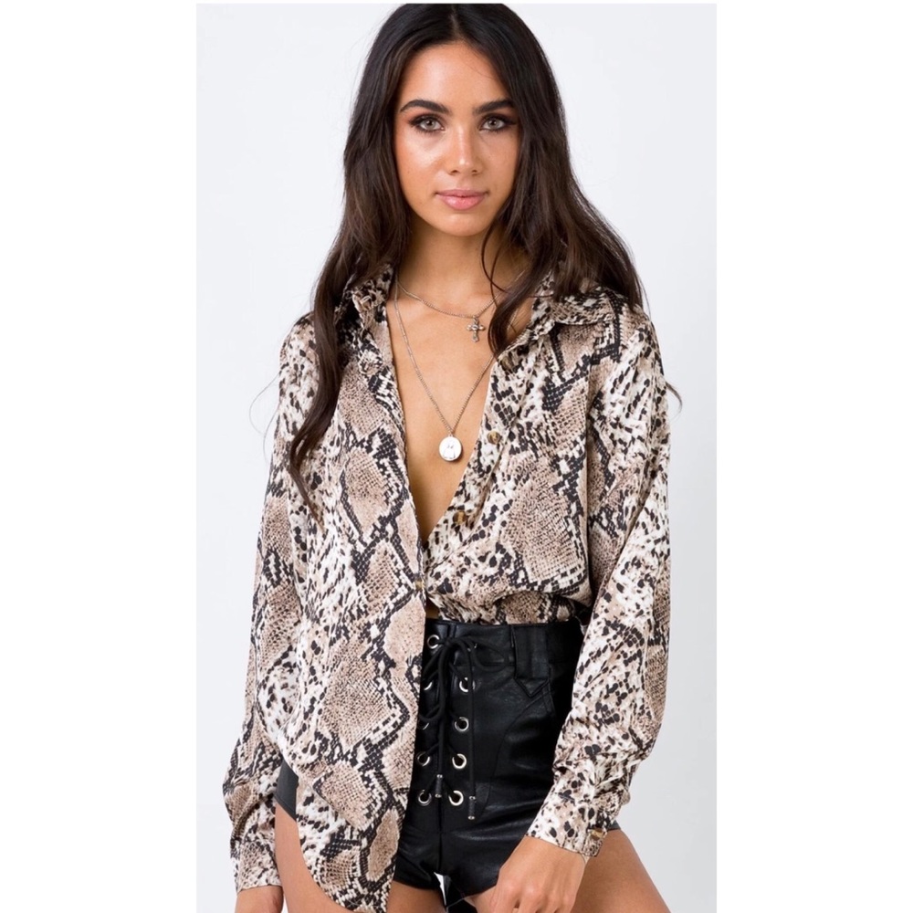 Princess Polly Snake Print Blouse